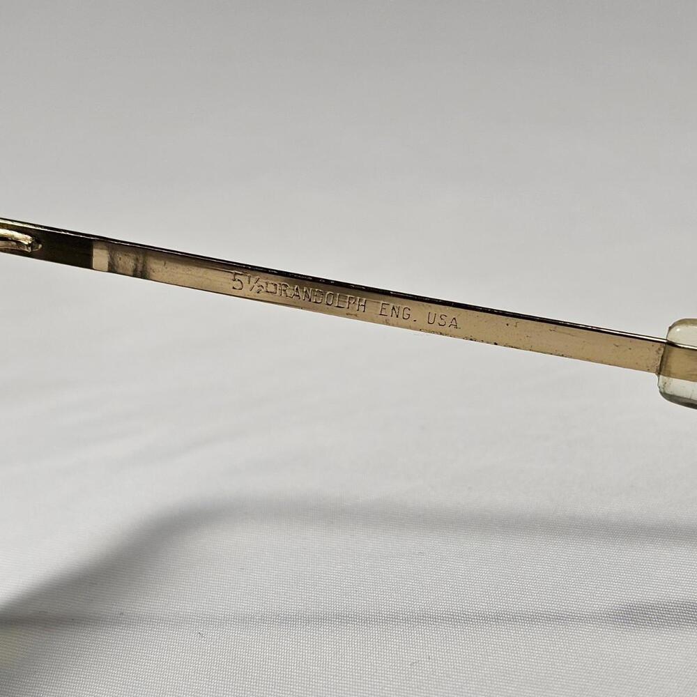 Vintage Randolph Engineering RE Metal Aviator Gold Italy Sunglasses 5 1/2 USA - Picture 8 of 13